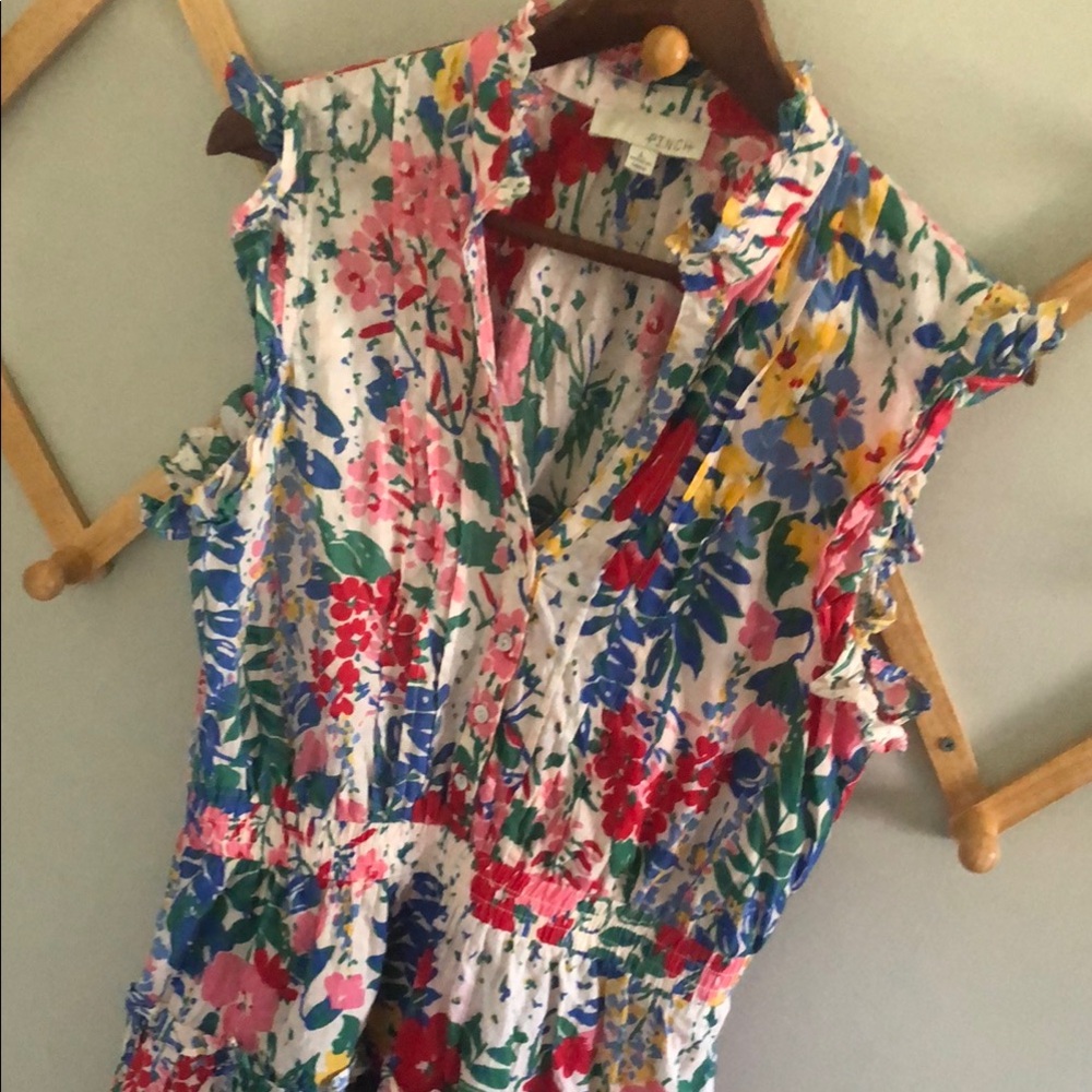 Pinch Floral Sleeveless Dress, L